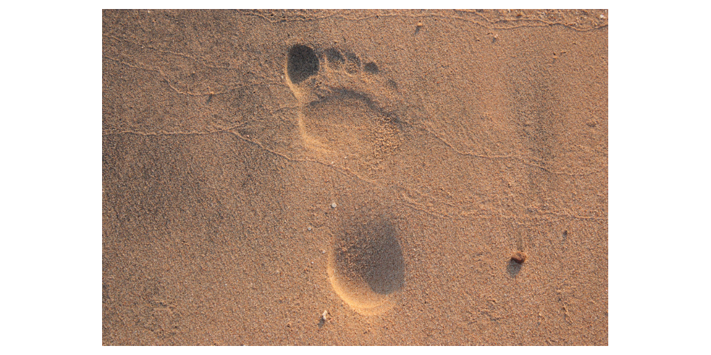 Fußabdruck im Sand Fußabdruck im Sand